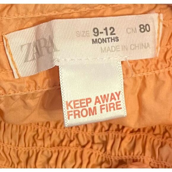 Zara Orange Smocked Spaghetti Strap‎ Tank Top - Picture 3 of 3